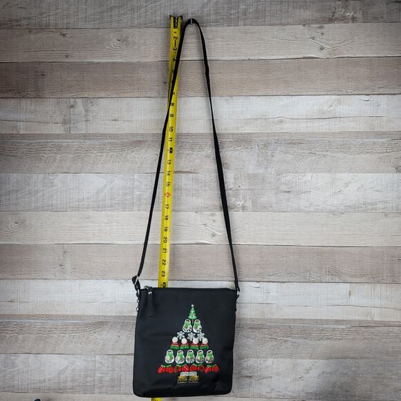 Christmas Purse Crossbody Snowman Tree Embroidery Sequins Beads Kim Rogers - Picture 3 of 12